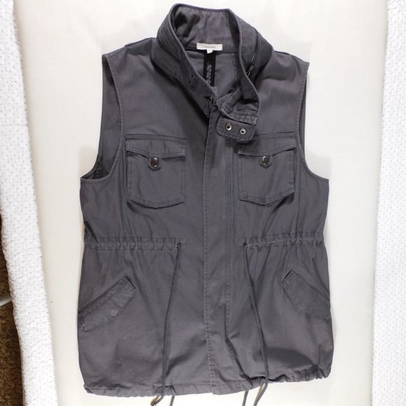 Pleione Women's Dark Gray Military Vest Size L - Picture 3 of 14